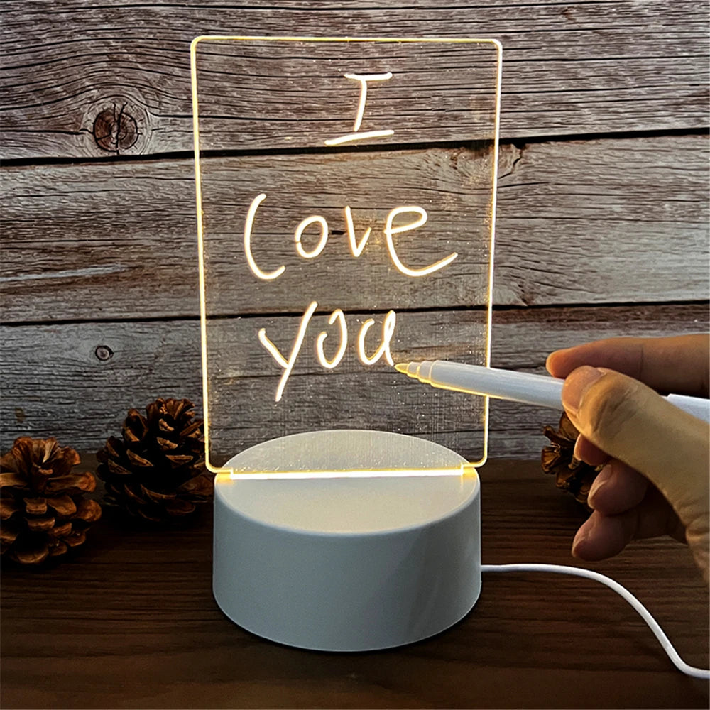 LED Night Light – Transparent Acrylic Message & Calendar Board