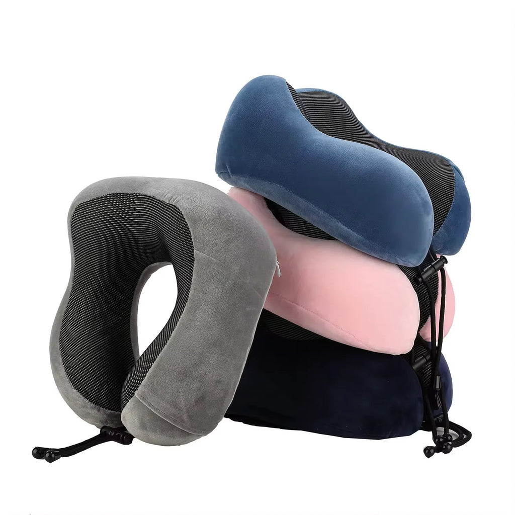 💎Luxury Memory Foam Neck Pillow – For Relaxed Sleep & Effortless Travel