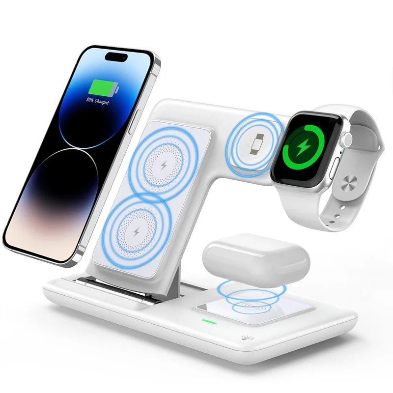 ⚡ 3-in-1 Foldable Wireless Charging Station – Fast & Elegant
