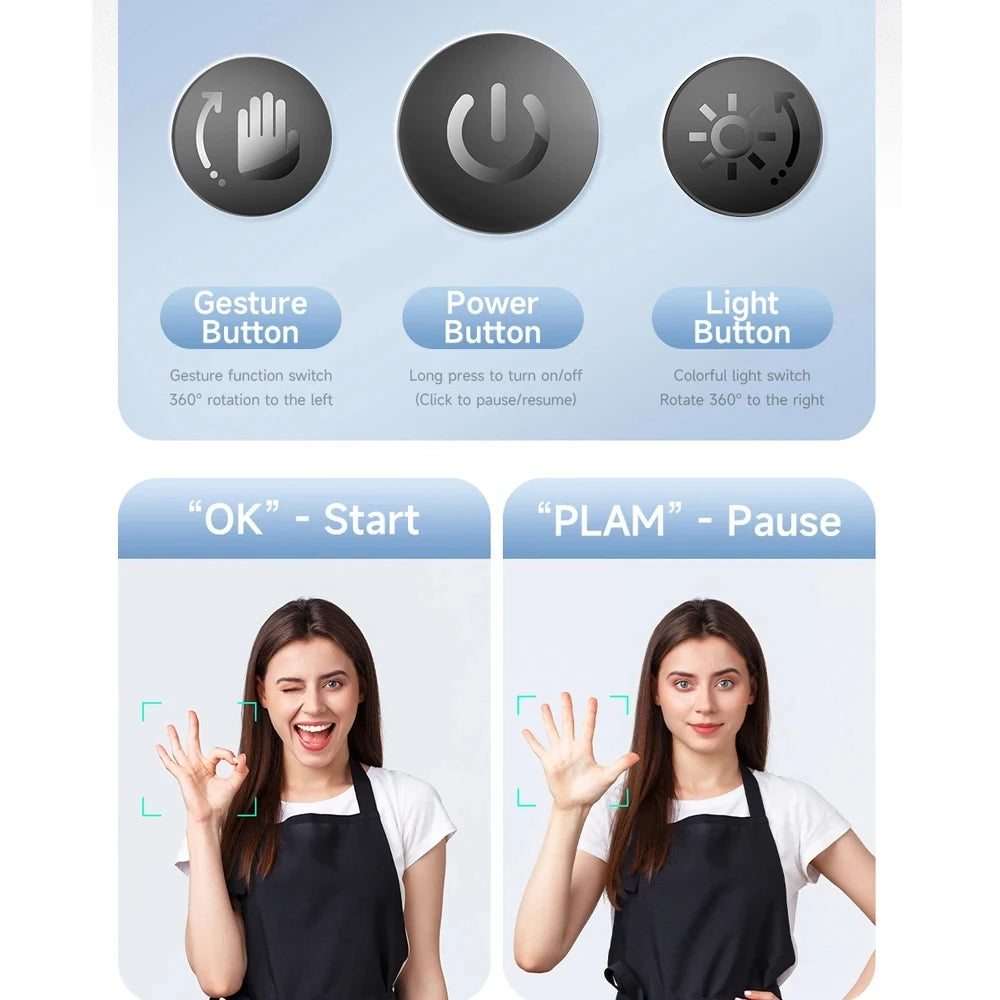 💫FANGTUOSI AI 360° Smartphone Stabilizer – Smart Face Tracking & Gesture Control