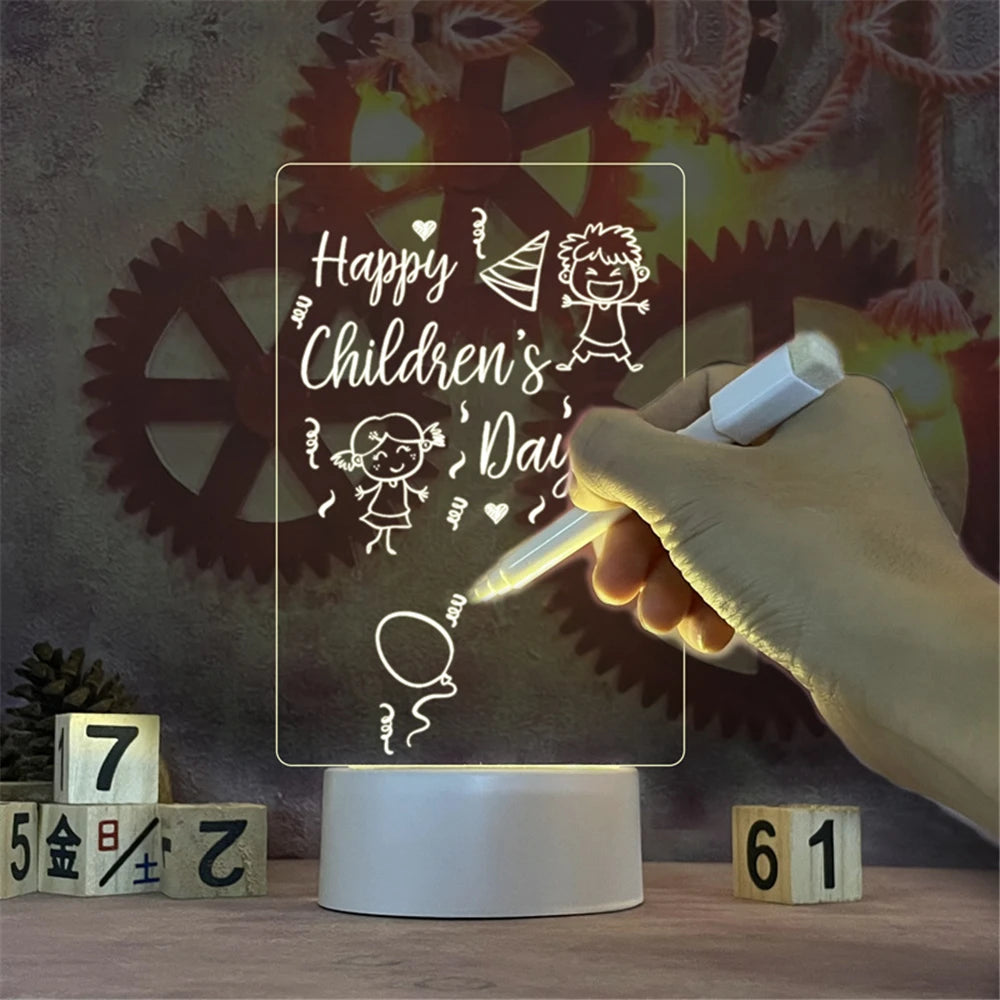 LED Night Light – Transparent Acrylic Message & Calendar Board