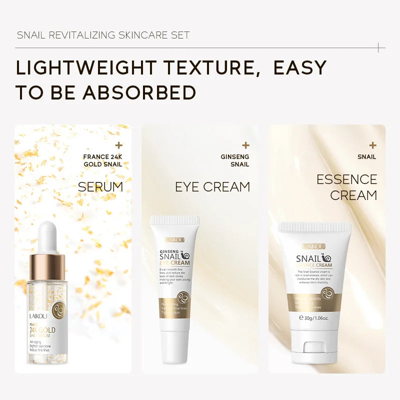 ✨ Golden Sakura Face Care Set – Cream, Serum & Eye Treatment (LAIKOU)