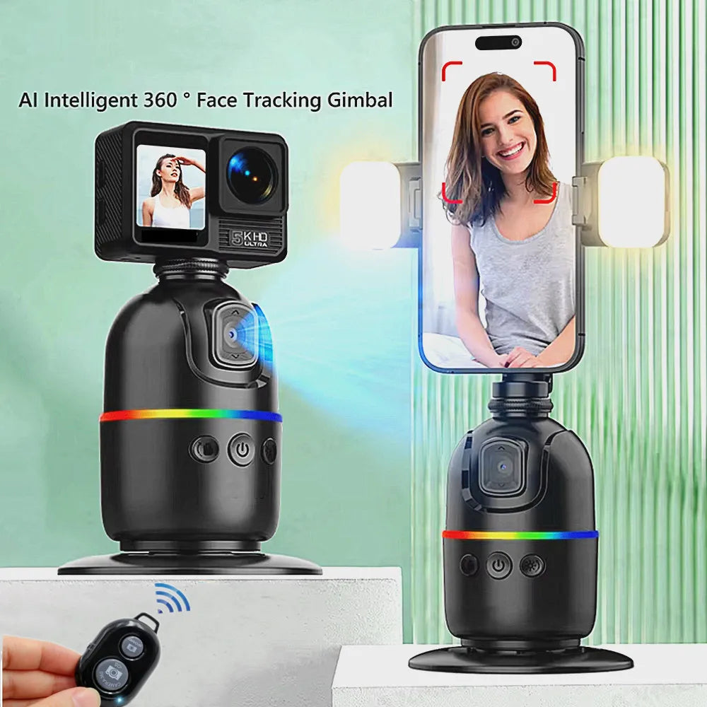 💫FANGTUOSI AI 360° Smartphone Stabilizer – Smart Face Tracking & Gesture Control