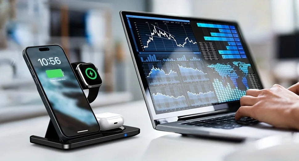 ⚡ 3-in-1 Foldable Wireless Charging Station – Fast & Elegant
