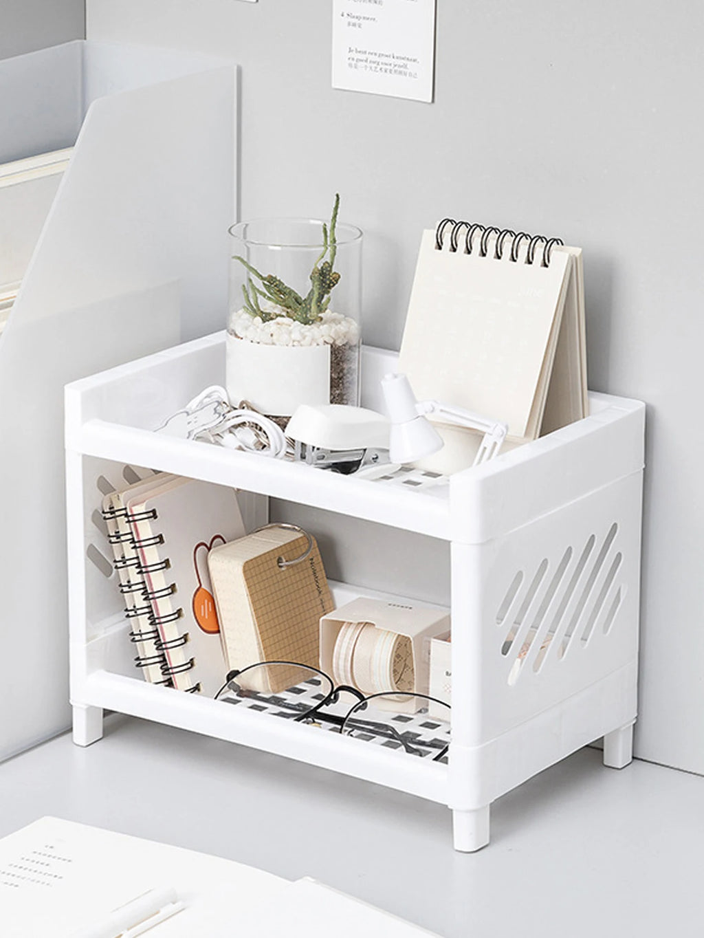 ✨ 1PC Double Layer Desktop Storage Rack – Organize in Style