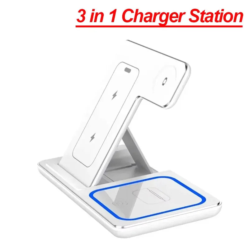⚡ 3-in-1 Foldable Wireless Charging Station – Fast & Elegant