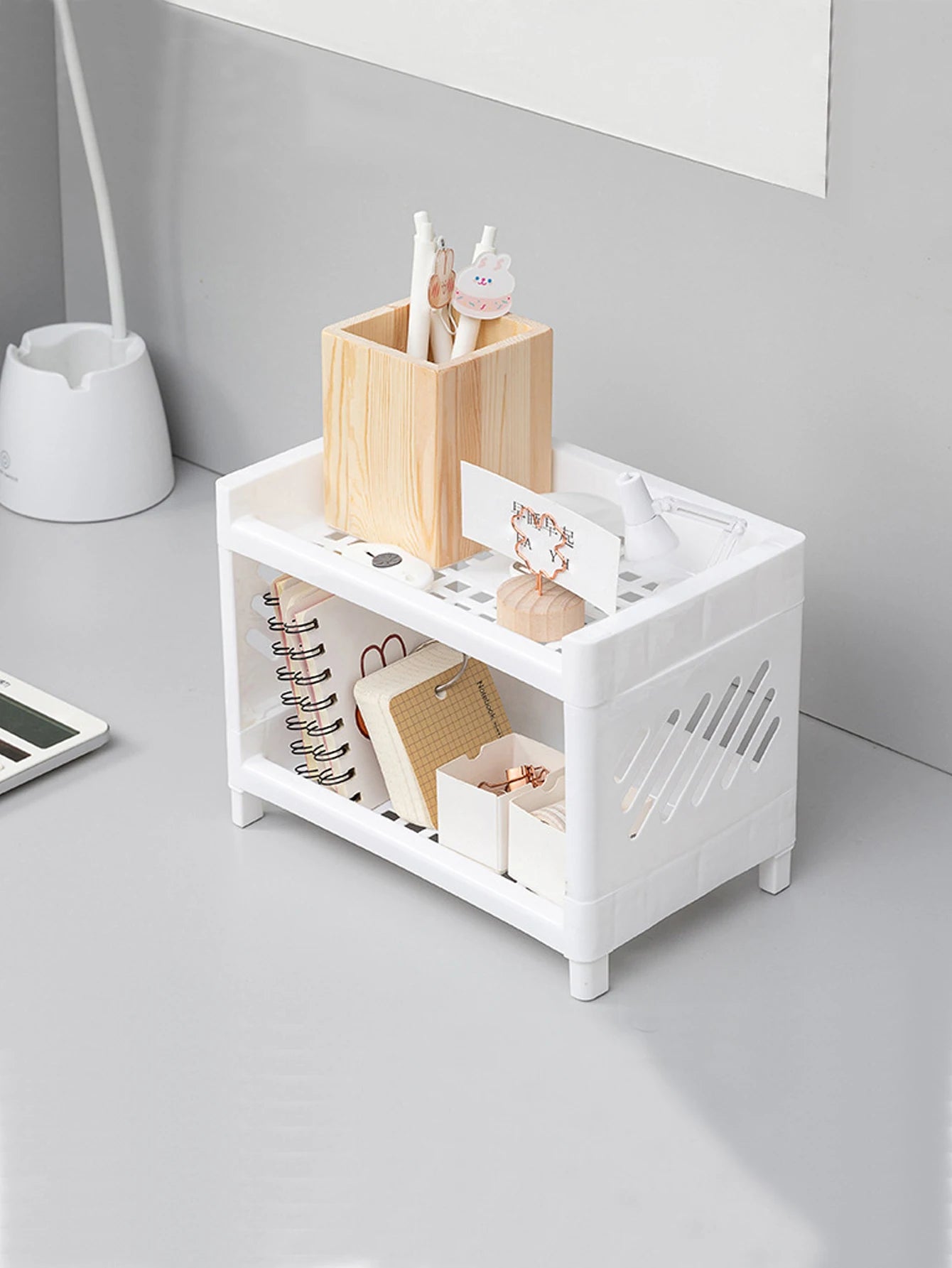 ✨ 1PC Double Layer Desktop Storage Rack – Organize in Style