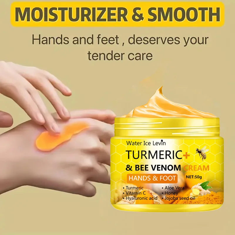 🌿 Turmeric & Bee Venom Repair Cream – Cracked Feet & Hands Rescue (50g)