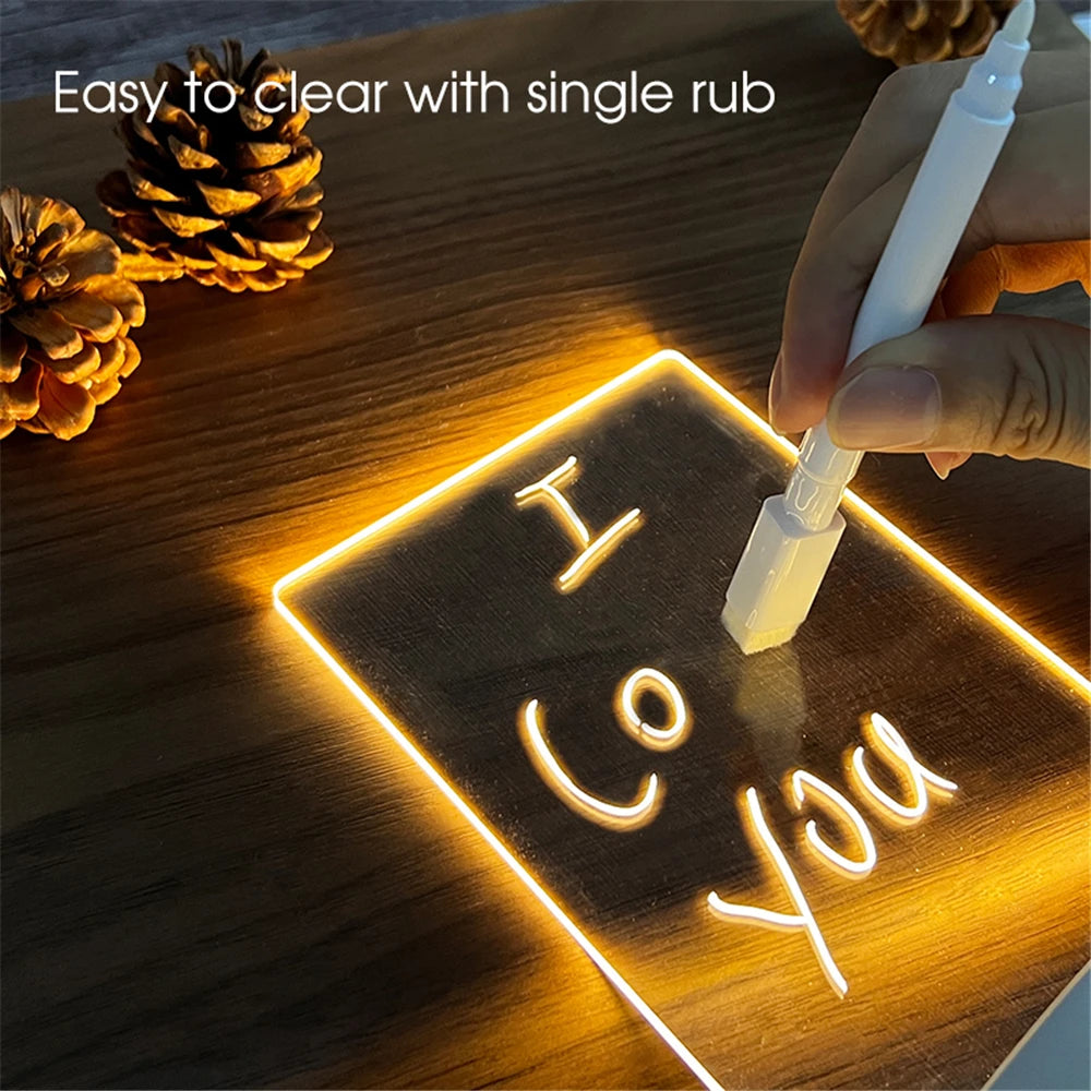 LED Night Light – Transparent Acrylic Message & Calendar Board