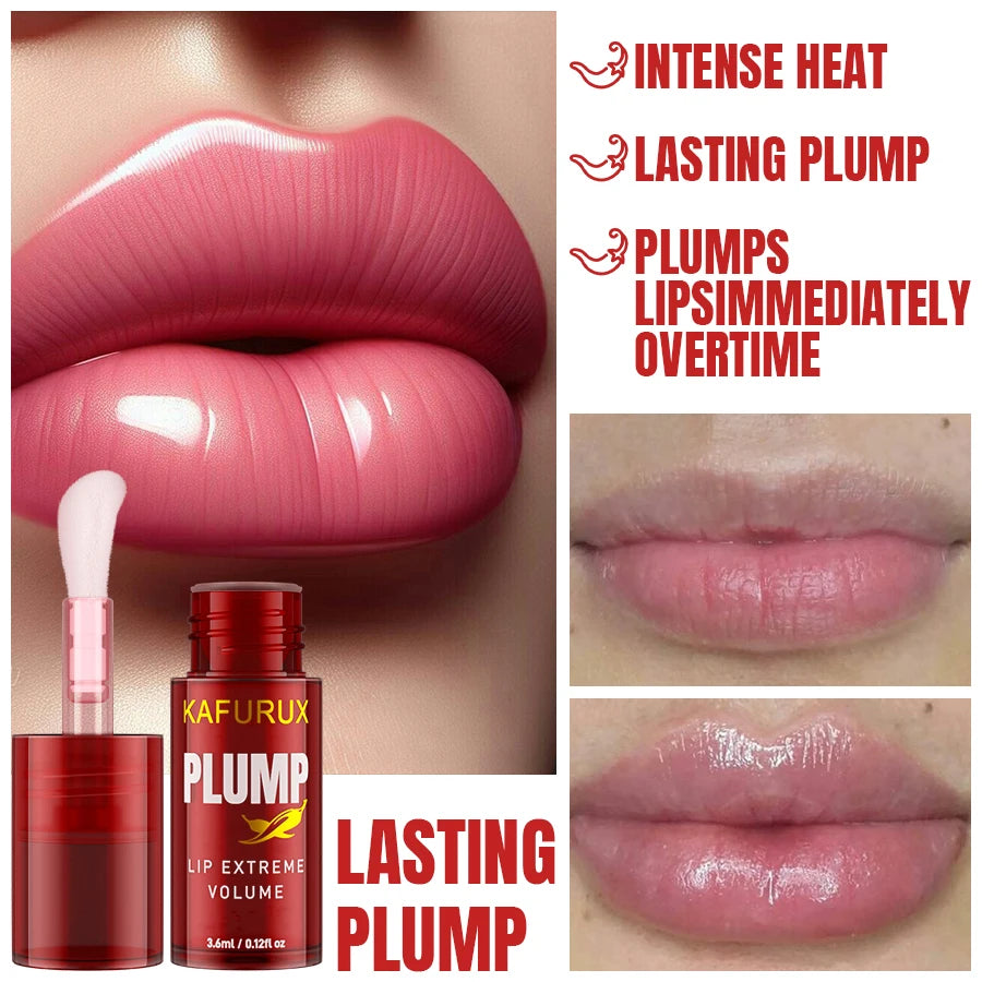 ✨ KAFURUX Lip Plump Gloss – Instant Volume & Hydration