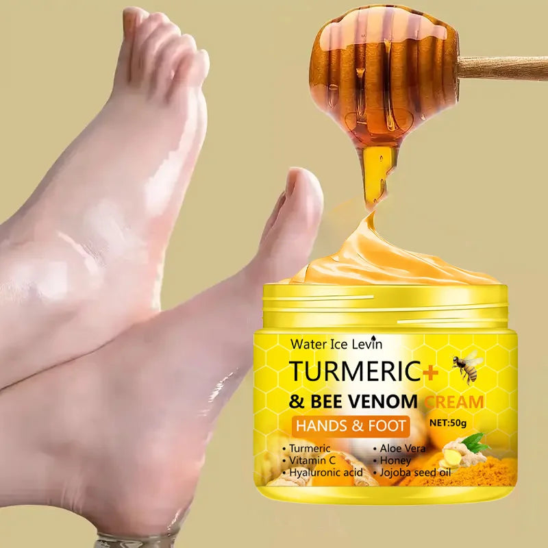 🌿 Turmeric & Bee Venom Repair Cream – Cracked Feet & Hands Rescue (50g)